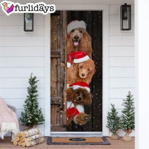 Poodle Christmas Door Cover Xmas Gifts For Pet Lovers Christmas Gift For Friends
