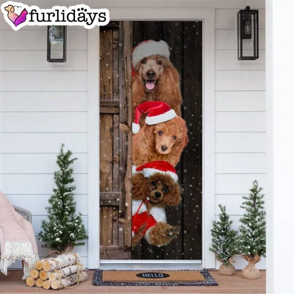 Poodle Christmas Door Cover – Xmas Gifts For Pet Lovers – Christmas Gift For Friends