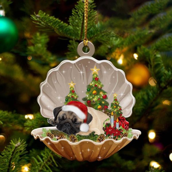 Pug – Sleeping Pearl in Christmas Two Sided Ornament – Christmas Ornaments For Dog Lovers