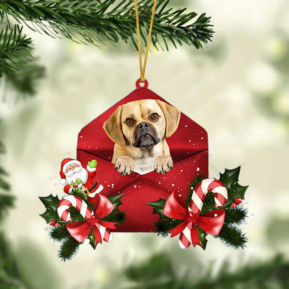 Puggle Christmas Letter Ornament - Car Ornament - Gifts For Pet Owners