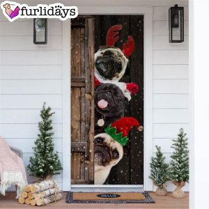 Pugs Christmas Door Cover Xmas Gifts For Pet Lovers Christmas Gift For Friends