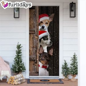 Rat Terrier Christmas Door Cover Xmas Gifts For Pet Lovers Christmas Gift For Friends