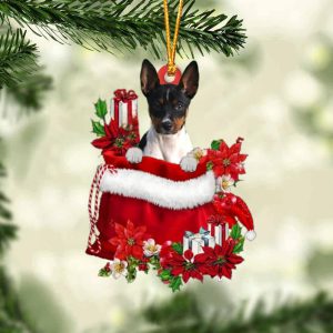 Rat Terrier In Gift Bag Christmas…