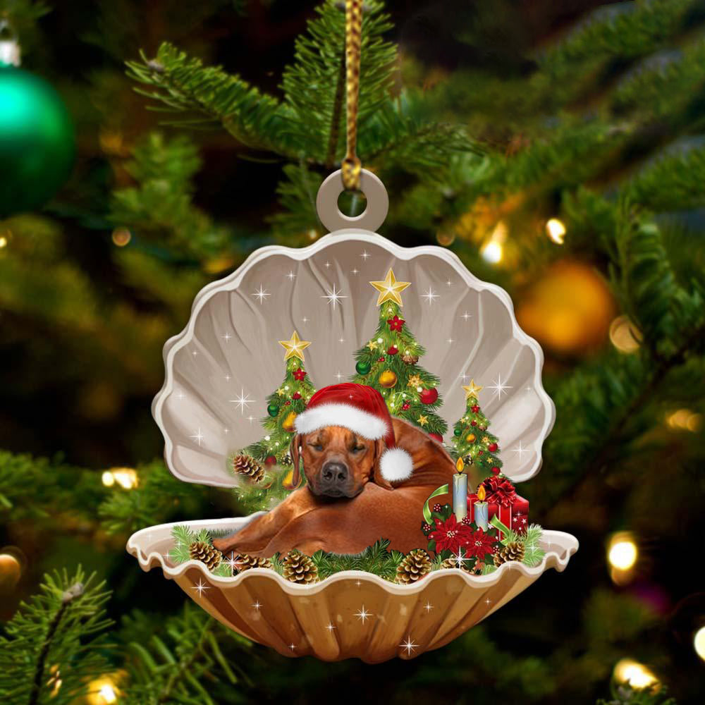 Rhodesian Ridgeback3 - Sleeping Pearl in Christmas Two Sided Ornament - Christmas Ornaments For Dog Lovers