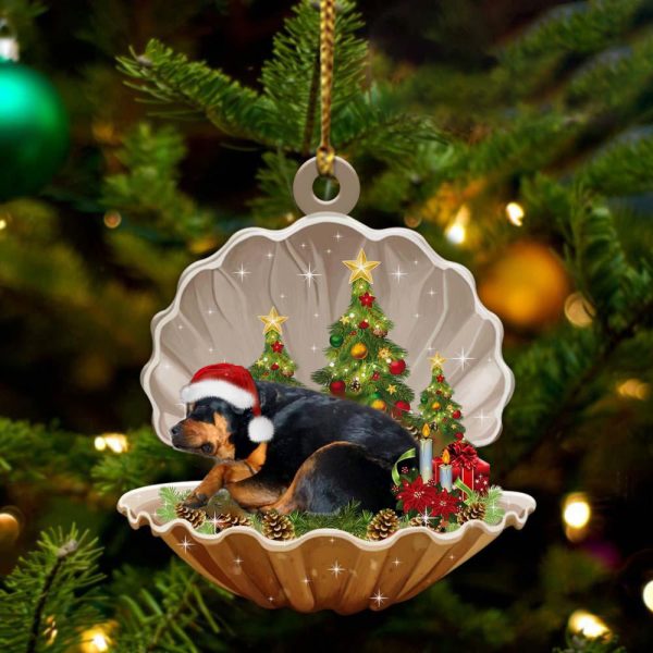 Rottweiler – Sleeping Pearl in Christmas Two Sided Ornament – Christmas Ornaments For Dog Lovers