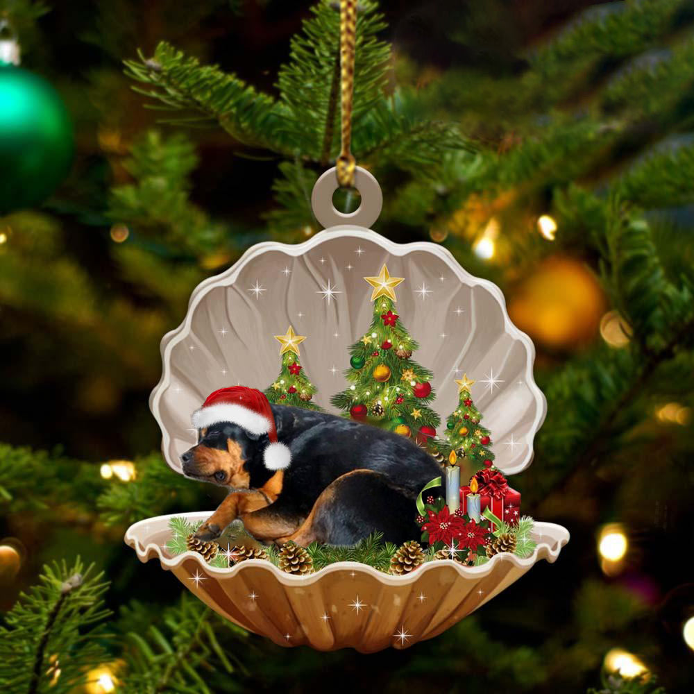 Rottweiler - Sleeping Pearl in Christmas Two Sided Ornament - Christmas Ornaments For Dog Lovers