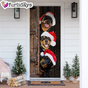 Rottweiler Christmas Door Cover Xmas Gifts For Pet Lovers Christmas Gift For Friends