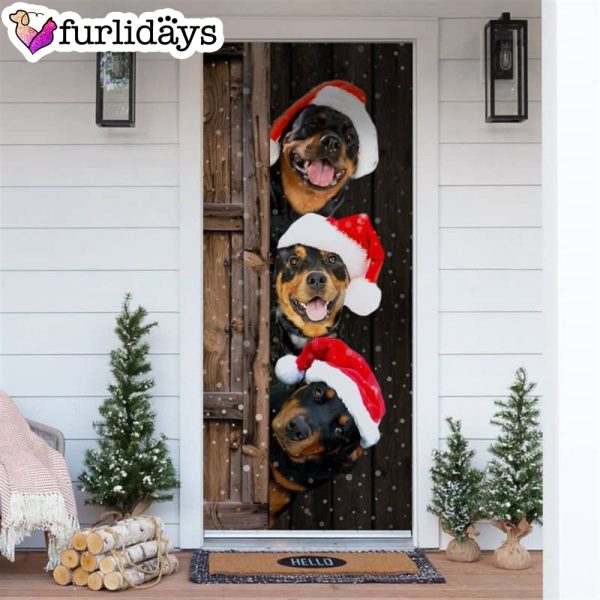 Rottweiler Christmas Door Cover – Xmas Gifts For Pet Lovers – Christmas Gift For Friends
