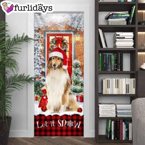 Rough Collie. Mery Christmas Door Cover Xmas Gifts For Pet Lovers Christmas Gift For Friends