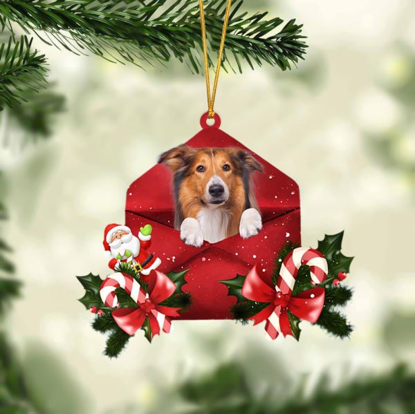 Rough Collie Christmas Letter Ornament – Car Ornament – Gifts For Pet Owners