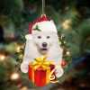 Samoyed Give Gifts Hanging Ornament – Flat Acrylic Dog Ornament – Dog Lovers Gifts For Him Or Her