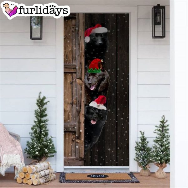 Schipperke Christmas Door Cover – Xmas Gifts For Pet Lovers – Christmas Gift For Friends