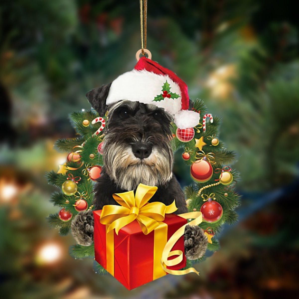 Schnauzer Give Gifts Hanging Ornament - Flat Acrylic Dog Ornament – Dog Lovers Gifts For Him Or Her
