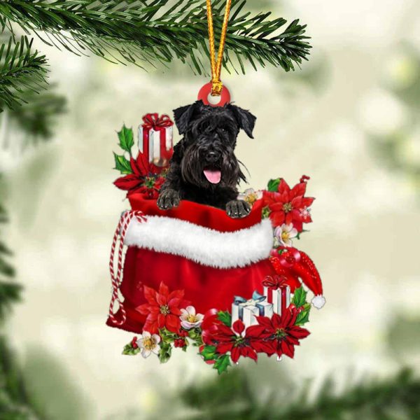 Schnauzer In Gift Bag Christmas Ornament – Car Ornaments – Gift For Dog Lovers