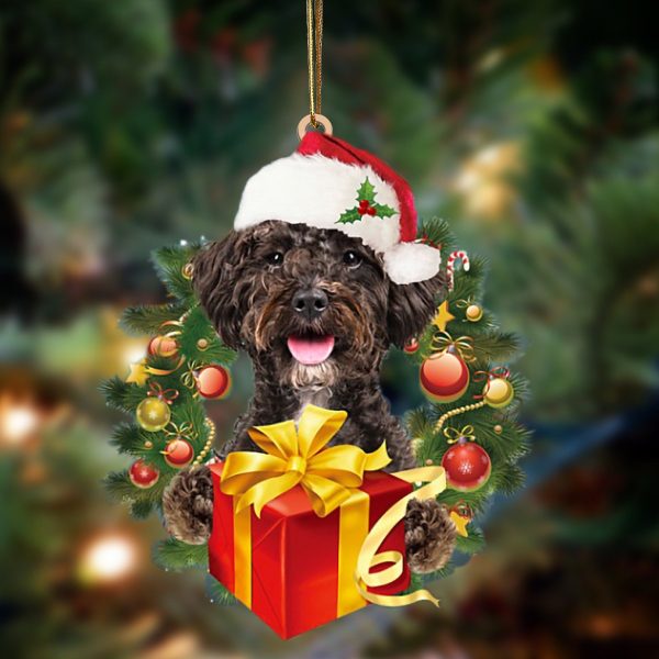 Schnoodle Give Gifts Hanging Ornament – Flat Acrylic Dog Ornament – Dog Lovers Gifts For Him Or Her