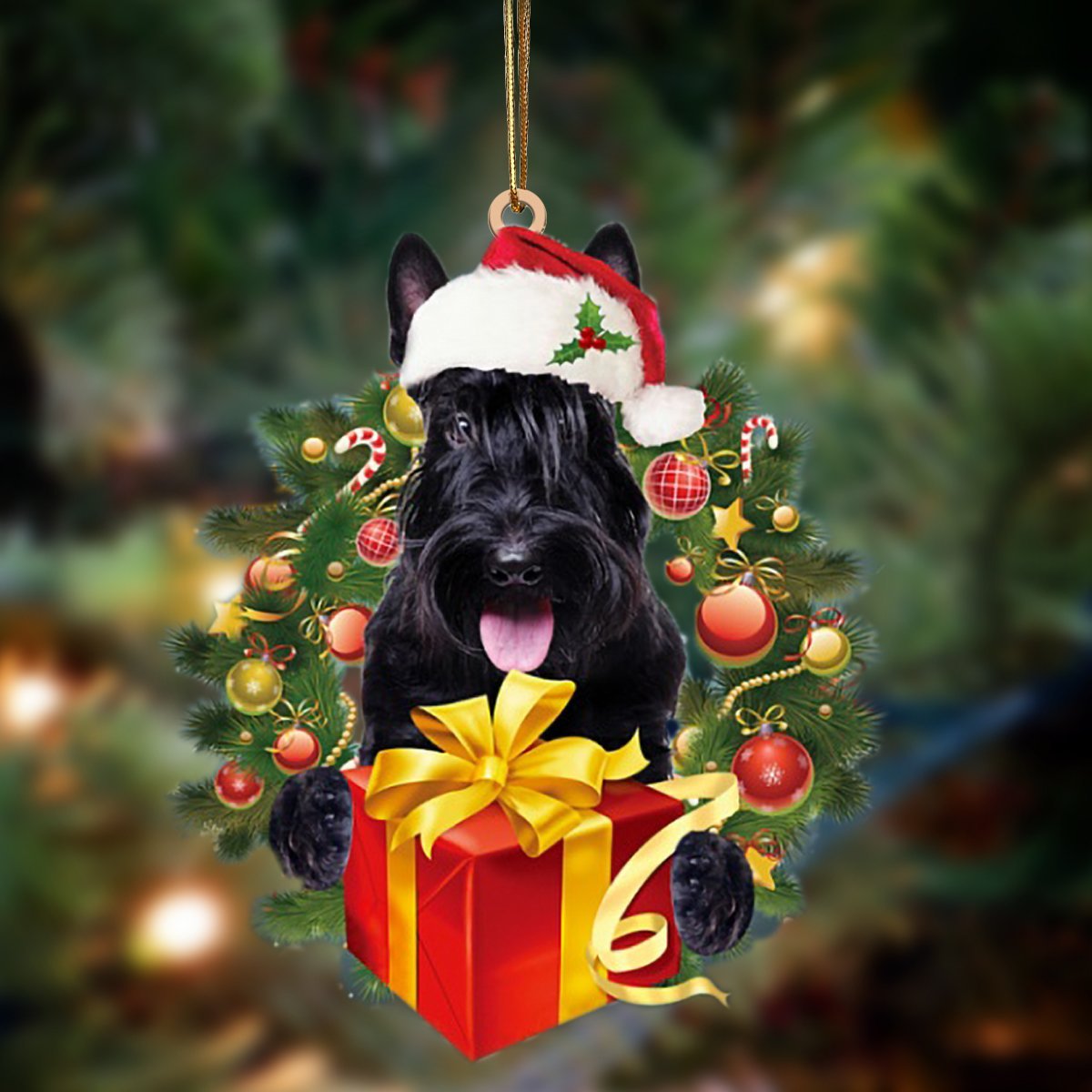 Scottish Terrier Give Gifts Hanging Ornament - Flat Acrylic Dog Ornament – Dog Lovers Gifts For Him Or Her