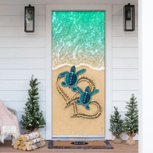 Sea Turtle Beach Door Cover Unique Gifts Doorcover Christmas Gift For Friends 1