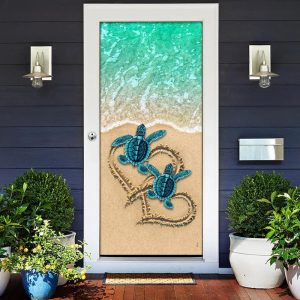 Sea Turtle Beach Door Cover Unique Gifts Doorcover Christmas Gift For Friends 2
