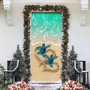 Sea Turtle Beach Door Cover Unique Gifts Doorcover Christmas Gift For Friends 4