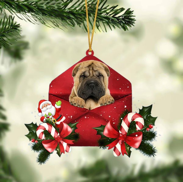 Shar Pei Christmas Letter Ornament – Car Ornament – Gifts For Pet Owners