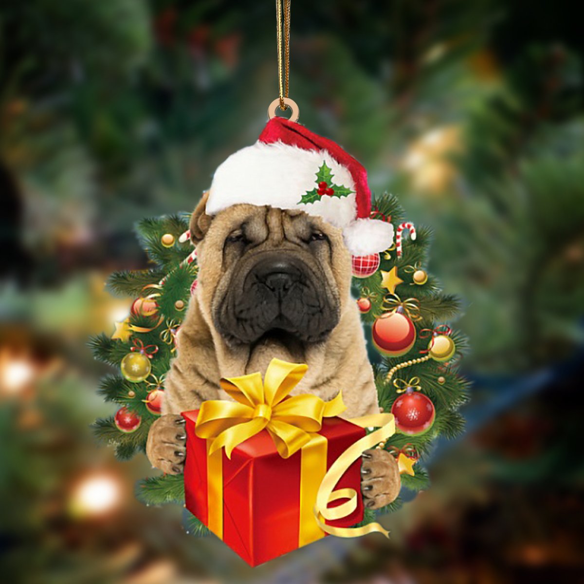 Shar Pei Give Gifts Hanging Ornament - Flat Acrylic Dog Ornament – Dog Lovers Gifts For Him Or Her