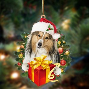Shetland Sheepdog Give Gifts Hanging Ornament…