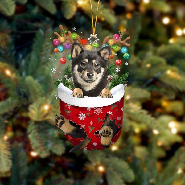 Shiba Inu 3 In Snow Pocket Christmas Ornament – Two Sided Christmas Plastic Hanging