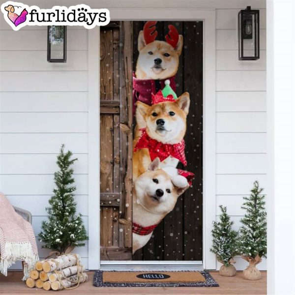 Shiba Inu Christmas Door Cover – Xmas Gifts For Pet Lovers – Christmas Gift For Friends