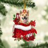 Shiba Inu In Gift Bag Christmas Ornament – Car Ornaments – Gift For Dog Lovers