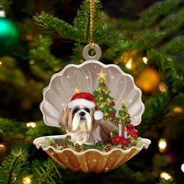 Shih Tzu – Sleeping Pearl in Christmas Two Sided Ornament – Christmas Ornaments For Dog Lovers