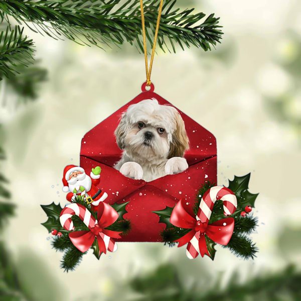 Shih Tzu Christmas Letter Ornament – Car Ornament – Gifts For Pet Owners