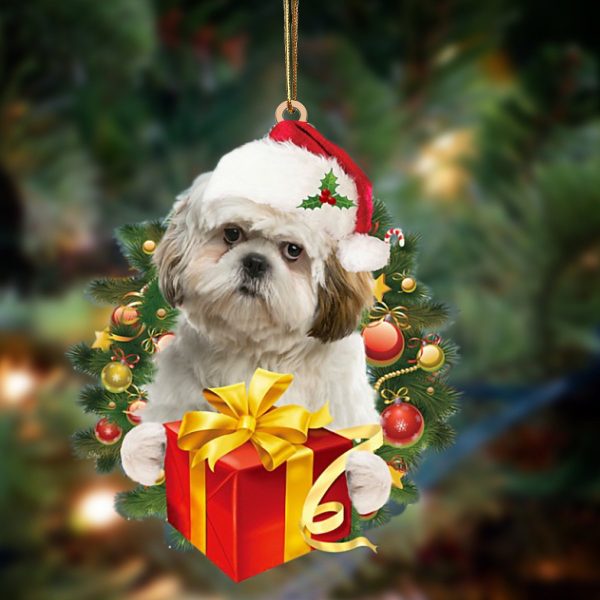 Shih Tzu Give Gifts Hanging Ornament – Flat Acrylic Dog Ornament – Dog Lovers Gifts For Him Or Her