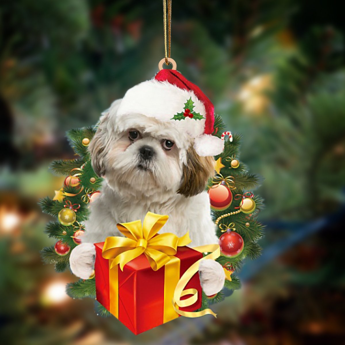 Shih Tzu Give Gifts Hanging Ornament - Flat Acrylic Dog Ornament – Dog Lovers Gifts For Him Or Her