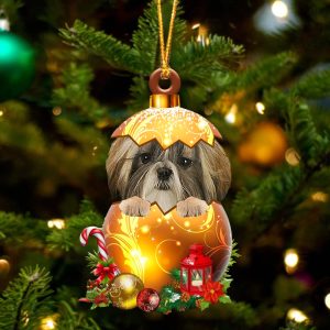 Shih Tzu In Golden Egg Christmas…