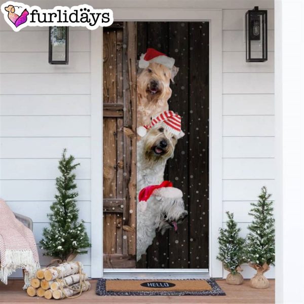 Soft Coated Wheaten Terrier Christmas Door Cover – Xmas Gifts For Pet Lovers – Christmas Decor