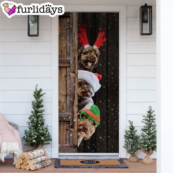 Spanish Water Dog Christmas Door Cover – Xmas Gifts For Pet Lovers – Christmas Gift For Friends