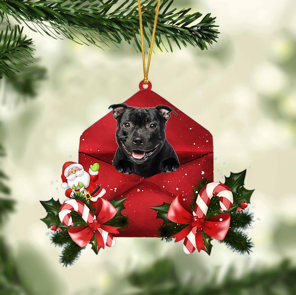 Staffordshire Bull Terrier Christmas Letter Ornament - Car Ornament - Gifts For Pet Owners