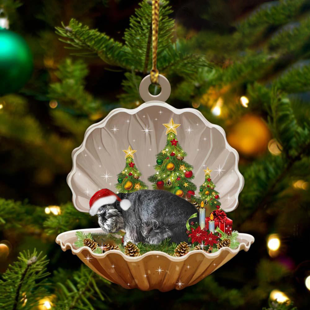 Standard Schnauzer - Sleeping Pearl in Christmas Two Sided Ornament - Christmas Ornaments For Dog Lovers