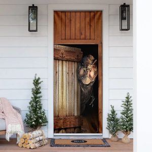 T Rex Vintage Wood Door Cover Unique Gifts Doorcover Holiday Decor 1