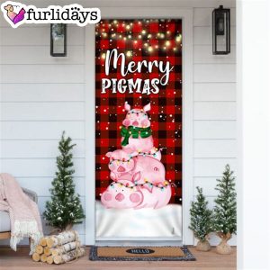 Three Pig Christmas Cattle Door Cover Merry Pigmas Unique Gifts Doorcover 6