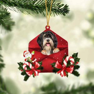 Tibetan Terrier Christmas Letter Ornament –…