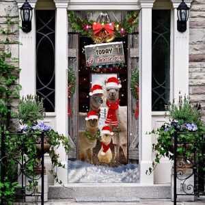Today I Choose Joy Alpacas Farmhouse Door Cover Front Door Christmas Cover Christmas Outdoor Decoration 2