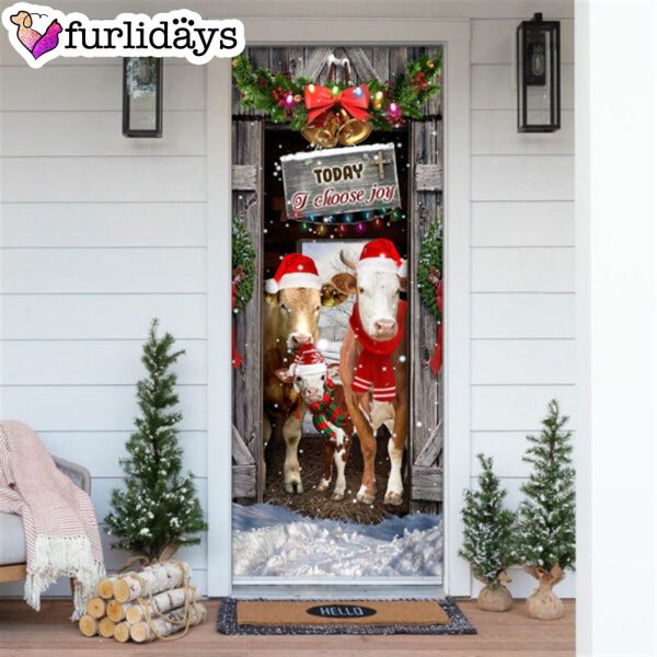 Today I Choose Joy Cattle Farmhouse Door Cover – Unique Gifts Doorcover