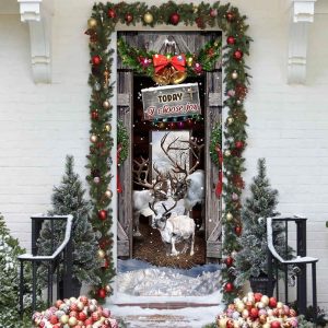 Today I Choose Joy Reindeer Farmhouse Door Cover Unique Gifts Doorcover 3