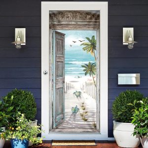 Turtle Beach Scene Door Cover Unique Gifts Doorcover Christmas Gift For Friends 2