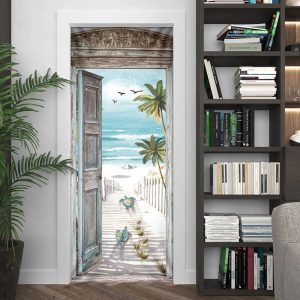 Turtle Beach Scene Door Cover Unique Gifts Doorcover Christmas Gift For Friends 4
