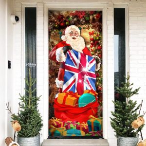Uk Christmas Santa Laughing Door Cover Unique Gifts Doorcover Holiday Decor 3