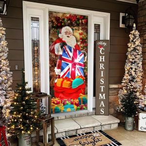 Uk Christmas Santa Laughing Door Cover Unique Gifts Doorcover Holiday Decor 4