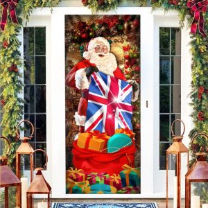 Uk Christmas Santa Laughing Door Cover Unique Gifts Doorcover Holiday Decor 5