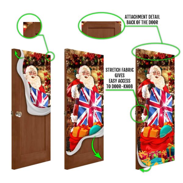 Uk Christmas Santa Laughing Door Cover – Unique Gifts Doorcover – Holiday Decor